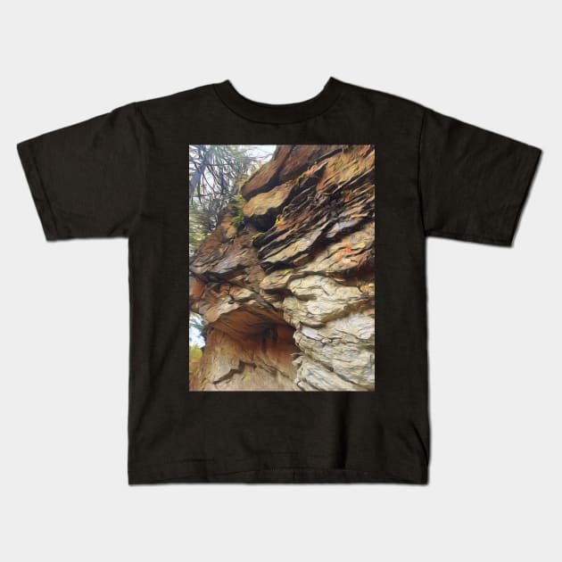 Rock formation on a mountain Kids T-Shirt by Dturner29